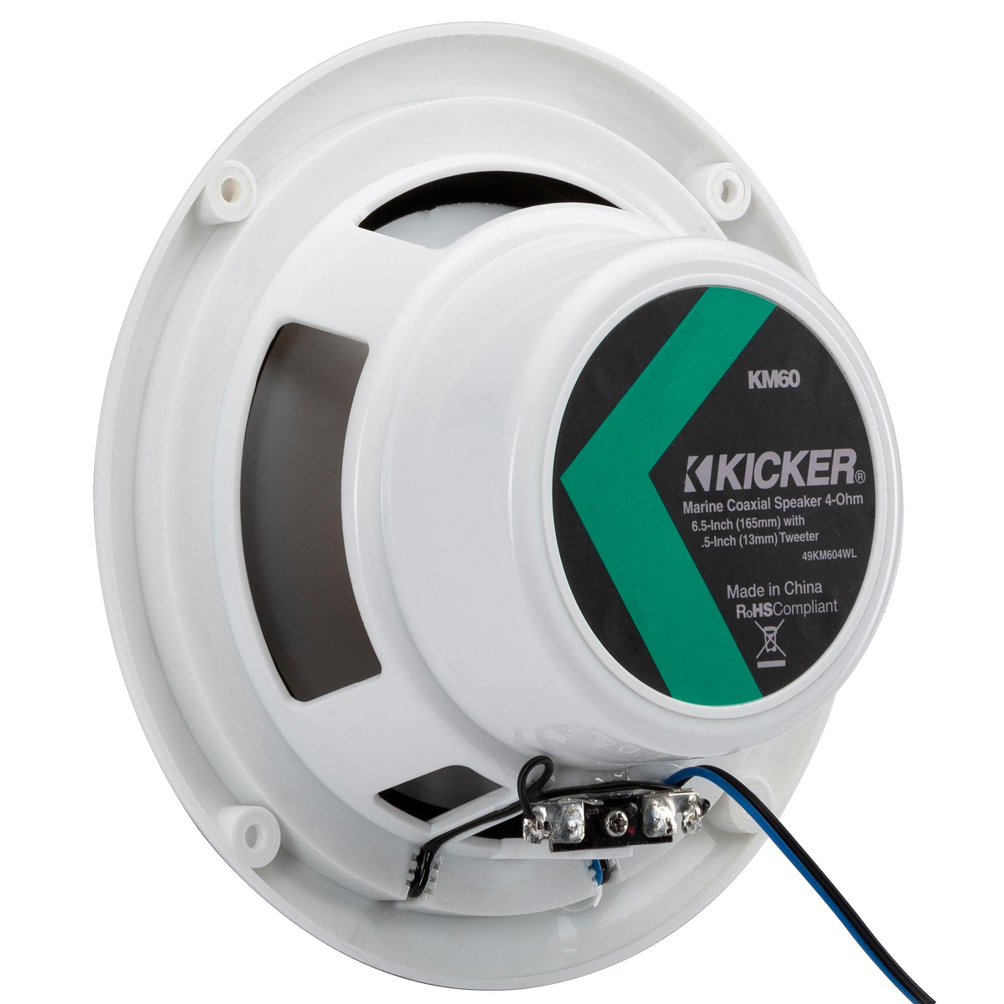 KICKER "Buy Kicker 49KM604WL 6.5" Blue LED Marine Coaxial Speakers - High-Quality Sound & Style" - View 5 of 7