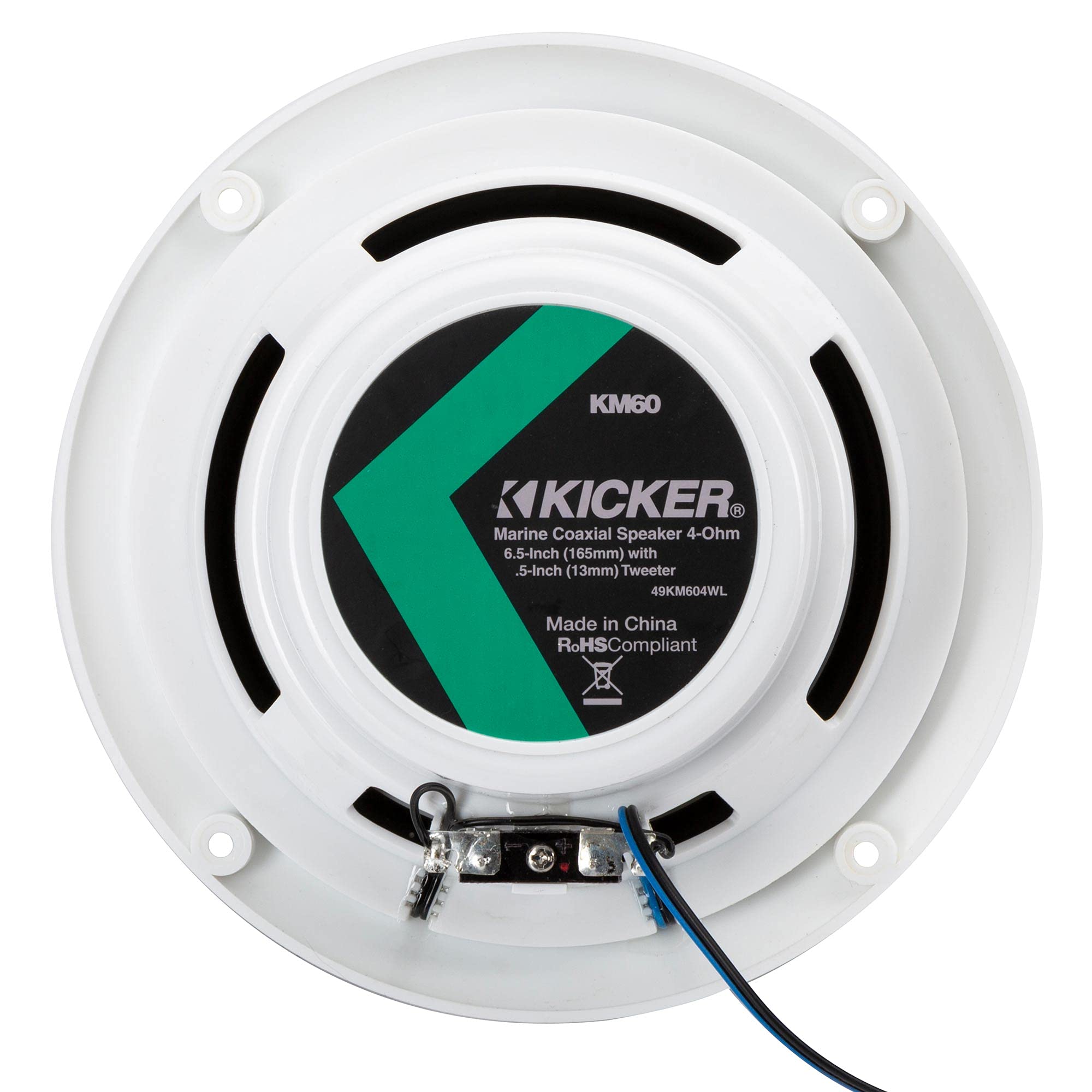 KICKER "Buy Kicker 49KM604WL 6.5" Blue LED Marine Coaxial Speakers - High-Quality Sound & Style" - View 6 of 7