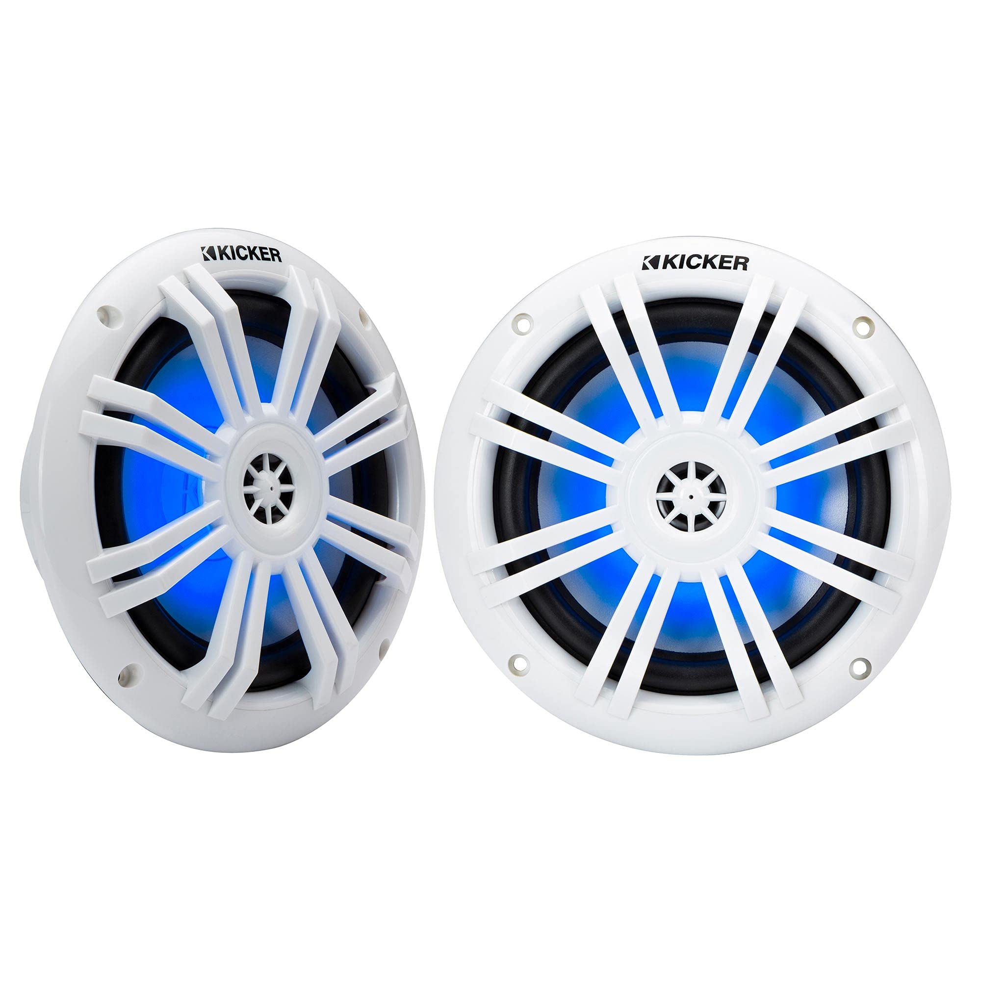 KICKER "Buy Kicker 49KM604WL 6.5" Blue LED Marine Coaxial Speakers - High-Quality Sound & Style"