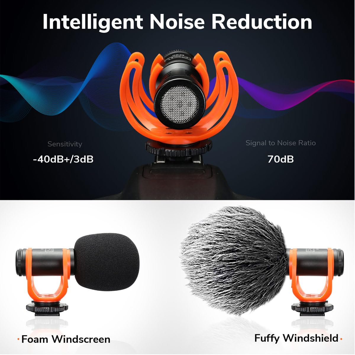 PIXEL PIXEL M80 Professional Shotgun Microphone Super Cardioid for Canon EOS Nikon DSLR Cameras and Camcorders - View 2 of 8