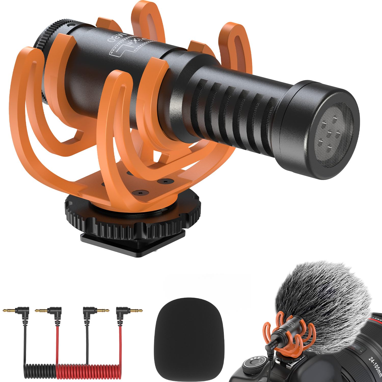 PIXEL PIXEL M80 Professional Shotgun Microphone Super Cardioid for Canon EOS Nikon DSLR Cameras and Camcorders - View 8 of 8