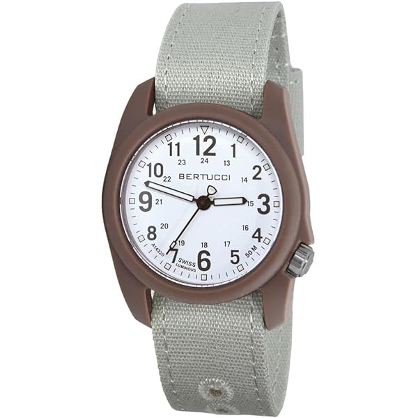 BERTUCCI BERTUCCI DX3 Canvas Watch White Ombra Brown Dark Khaki Stylish Durable Timepiece