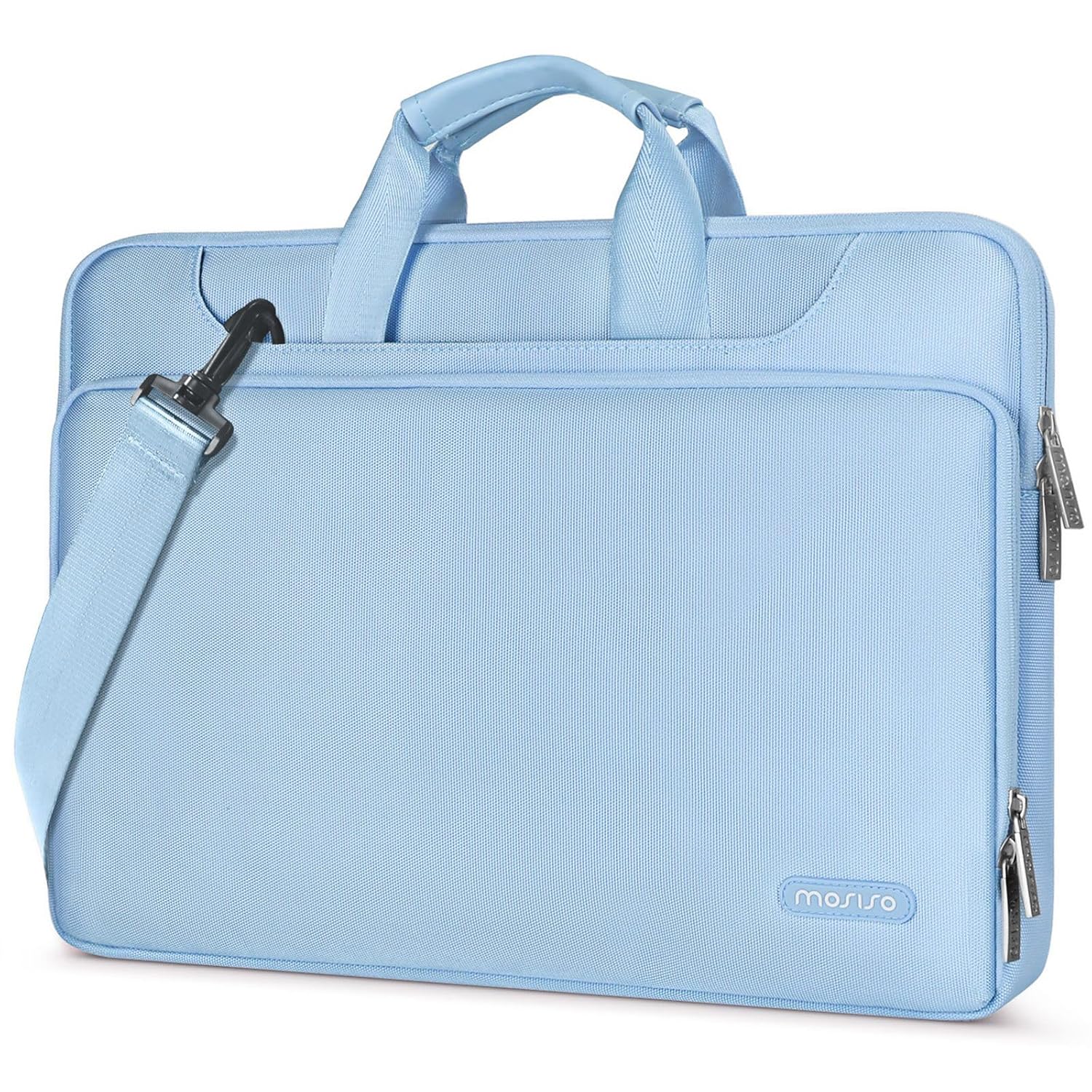MOSISO MOSISO 360 Protective Laptop Shoulder Bag for MacBook Air 15 inch M2 Pro 16 inch M3 M2 M1 2023 2019 and 15-15.6 inch Notebooks Airy Blue