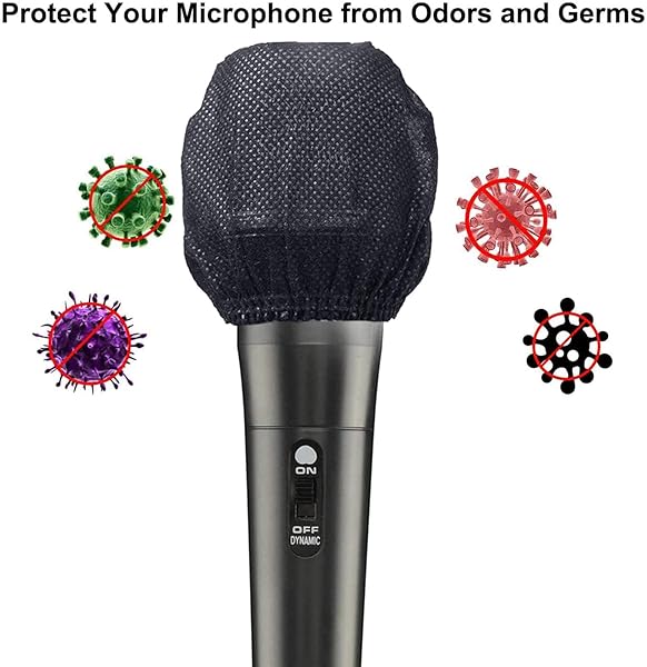 TENGYES 400 PCS Disposable Microphone Hygiene Covers - Non-Woven Black Windscreen for KTV & Karaoke - View 5 of 7