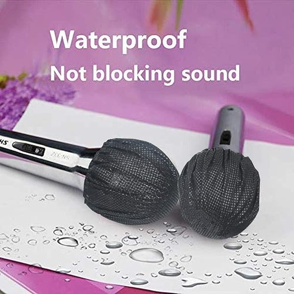 TENGYES 400 PCS Disposable Microphone Hygiene Covers - Non-Woven Black Windscreen for KTV & Karaoke - View 6 of 7