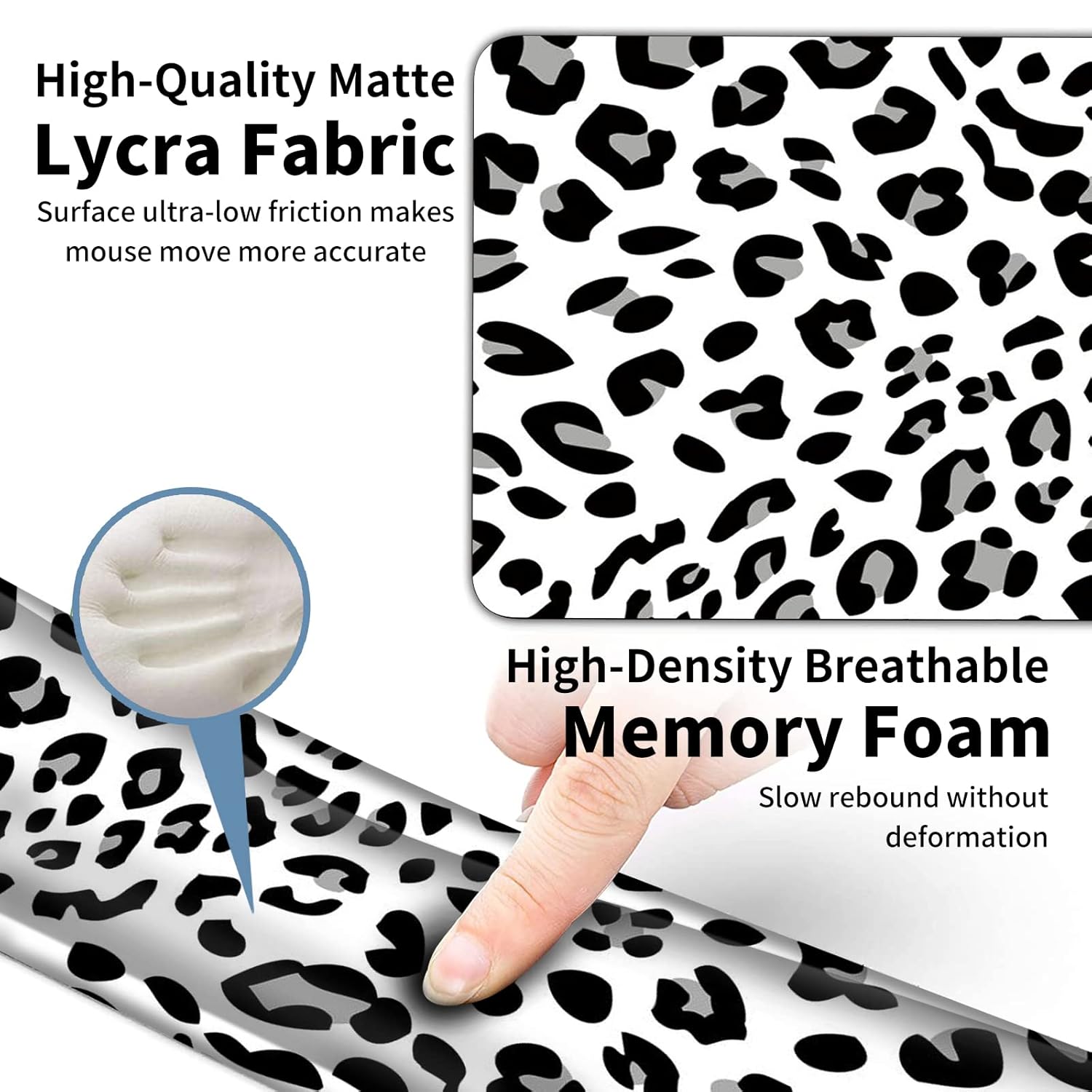 SDFCVBTYU Ergonomic Leopard Print Keyboard and Mouse Wrist Rest Set with Coaster for Home Office Gaming Comfort - View 3 of 9