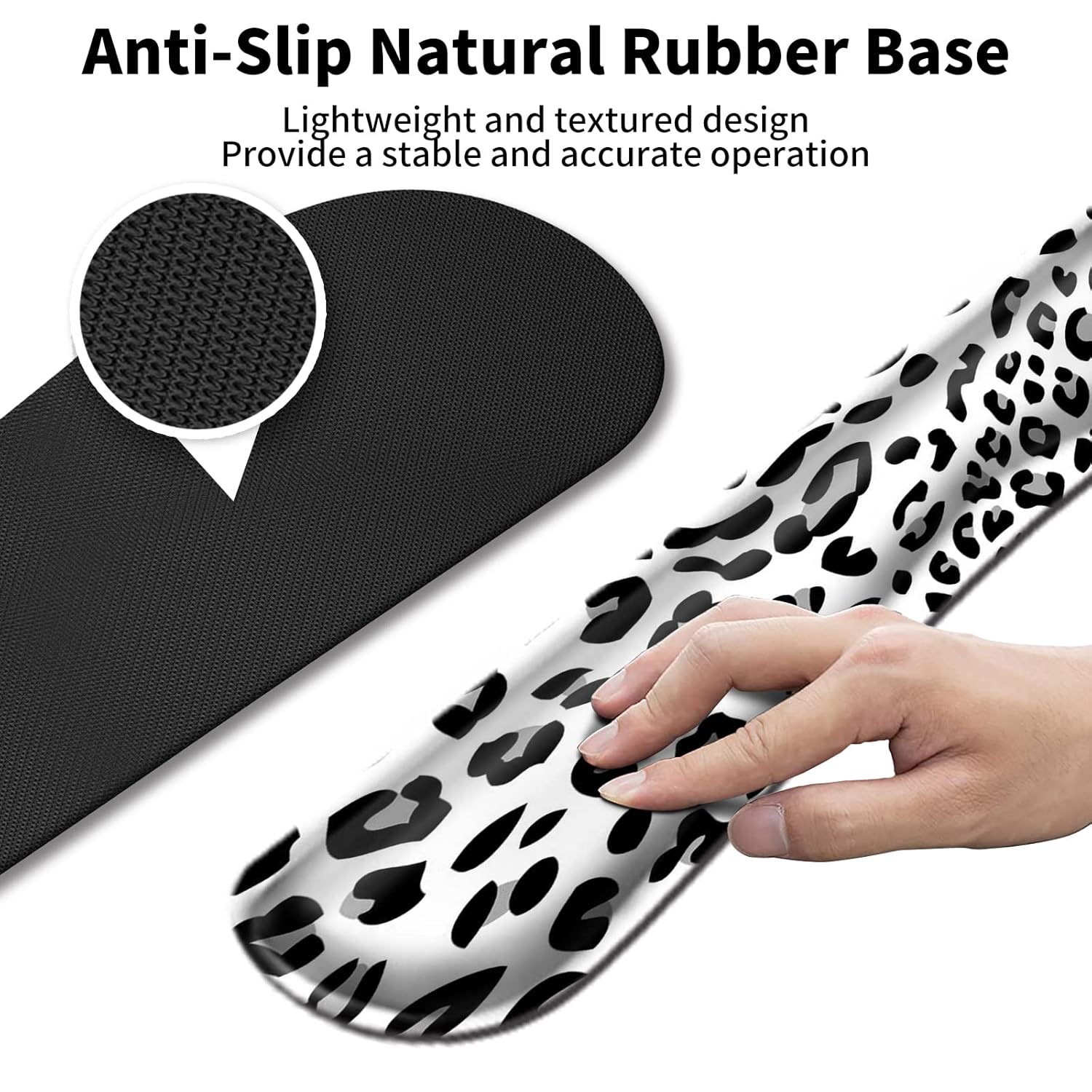 SDFCVBTYU Ergonomic Leopard Print Keyboard and Mouse Wrist Rest Set with Coaster for Home Office Gaming Comfort - View 4 of 9