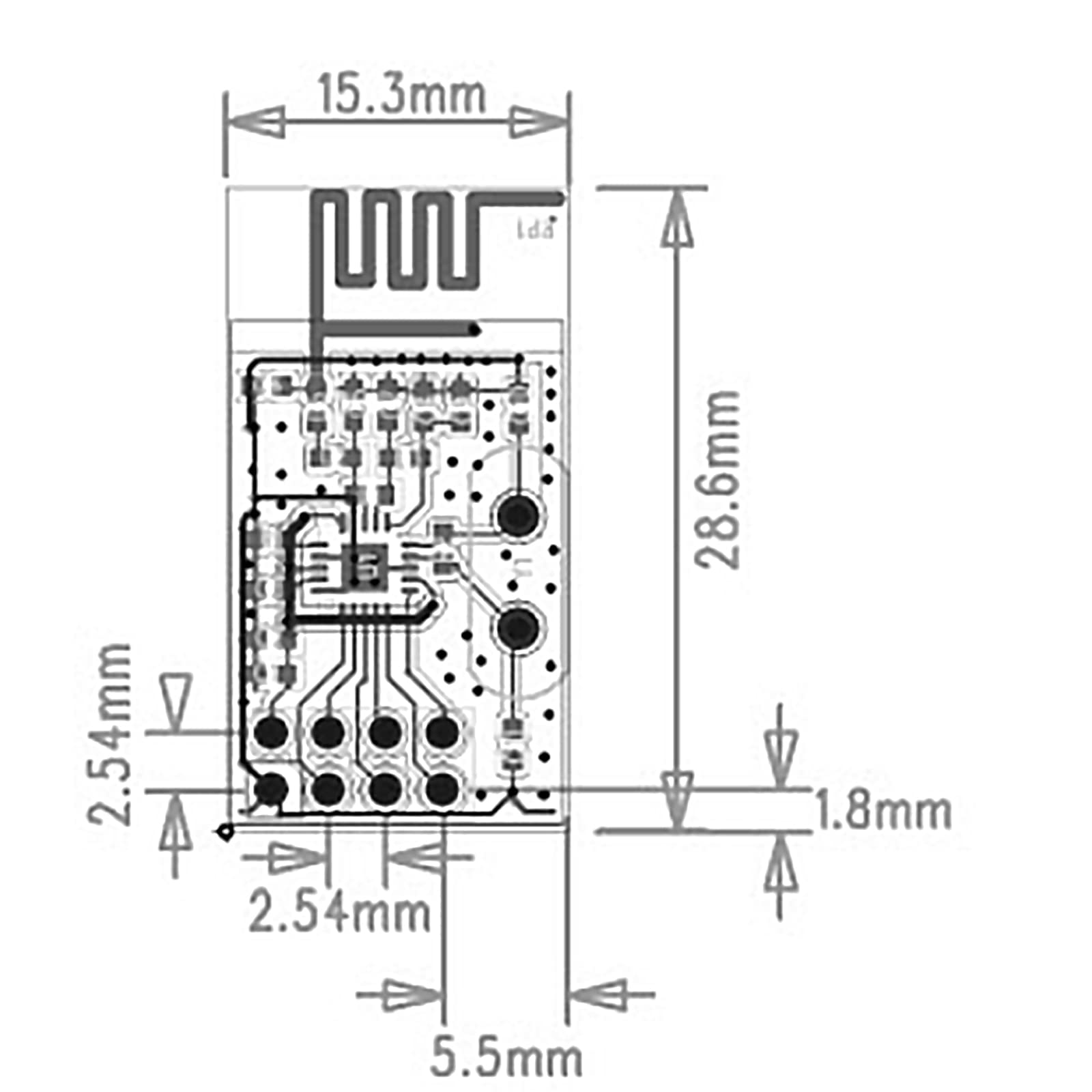 10Gtek 2.4 GHz Wireless RF Transceiver Module DIP-8 5mW 7dBm 150240 m PCB Antenna Compatible with nRF24L01 Pack of 4 - View 4 of 6