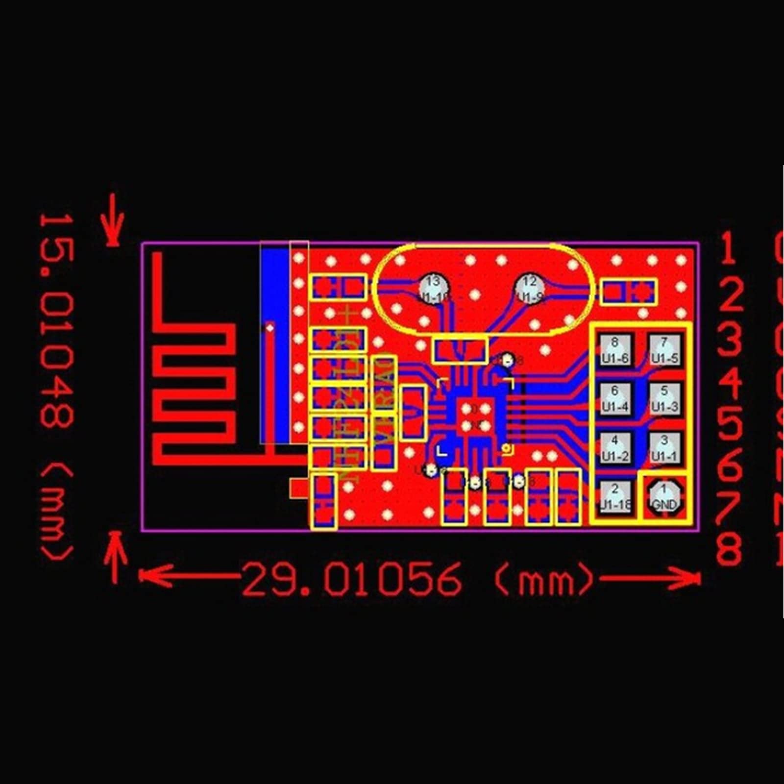 10Gtek 2.4 GHz Wireless RF Transceiver Module DIP-8 5mW 7dBm 150240 m PCB Antenna Compatible with nRF24L01 Pack of 4 - View 6 of 6