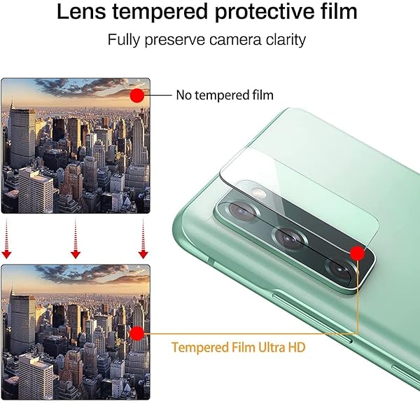 Dexnor Dexnor 2+2 Pack Samsung Galaxy S20 FE Screen Protector & Camera Lens Protectors - 9H Tempered Glass, Easy Bubble-Free Installation - View 7 of 9