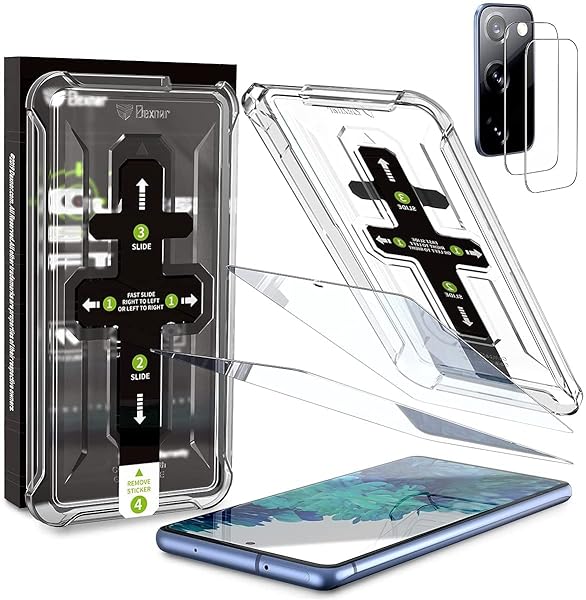 Dexnor Dexnor 2+2 Pack Samsung Galaxy S20 FE Screen Protector & Camera Lens Protectors - 9H Tempered Glass, Easy Bubble-Free Installation - View 2 of 9