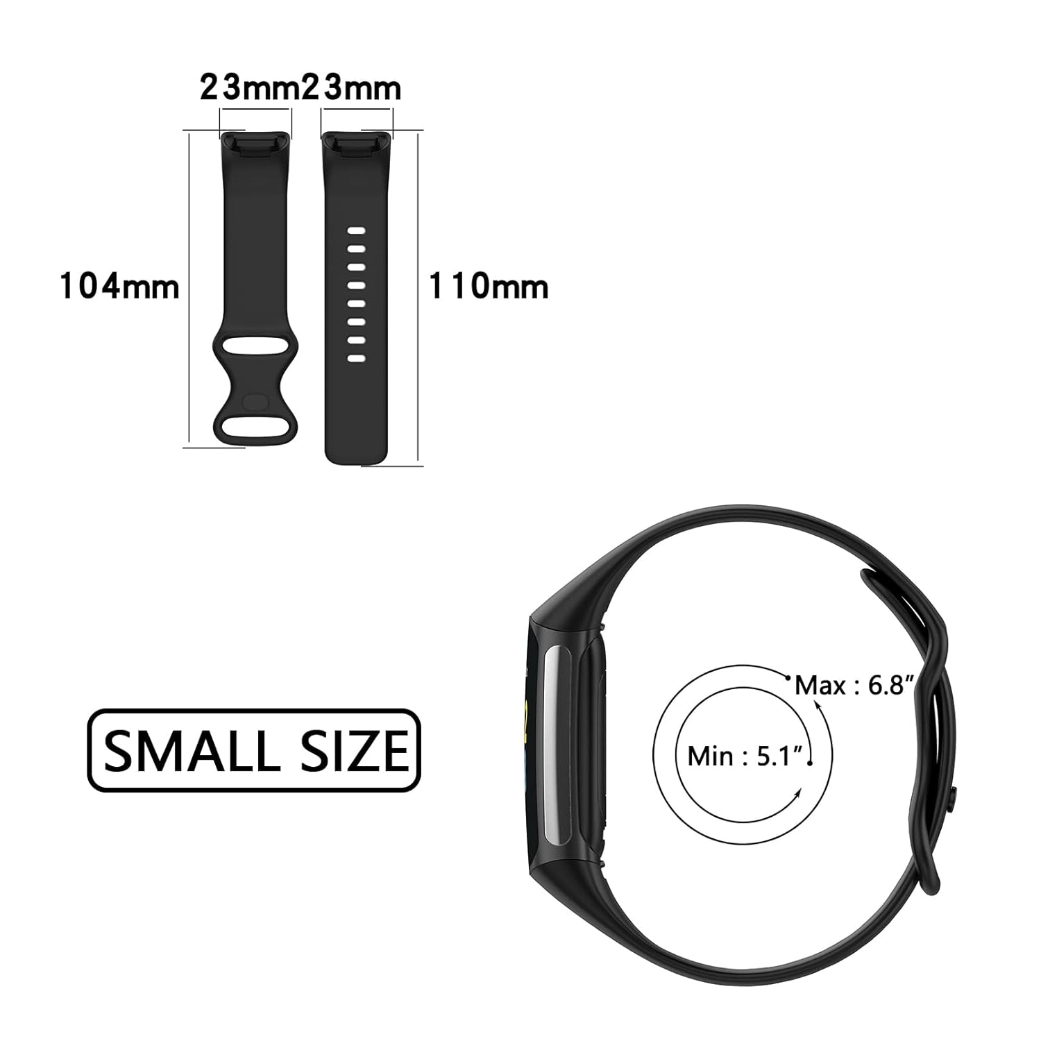 TopPerfekt TopPerfekt Adjustable Soft Silicone Bands for Fitbit Charge 5 Sport Replacement Straps for Men and Women - View 4 of 9