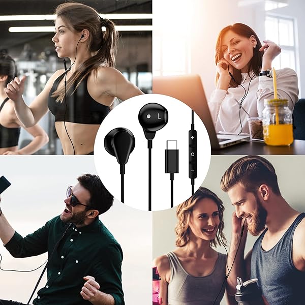 TITACUTE USB C Headphones for iPhone 16 Pro Max & Samsung Galaxy - Noise Cancelling Earbuds with Mic Control - View 7 of 9