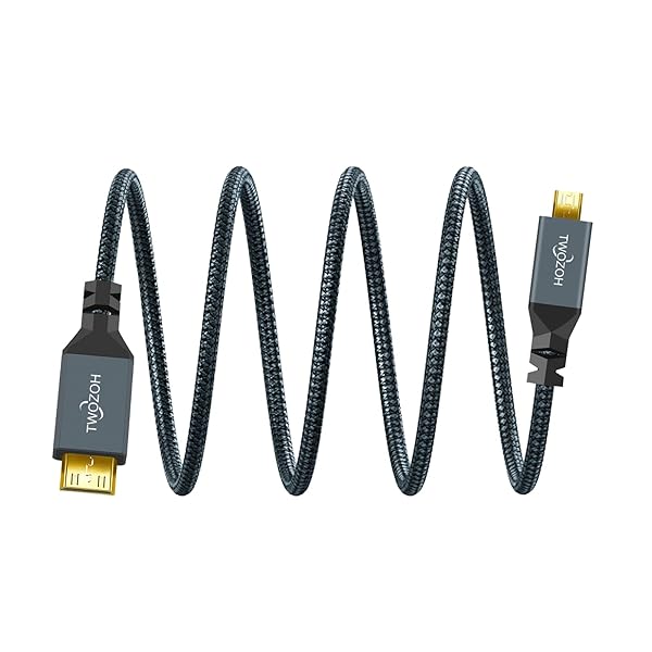 Twozoh Twozoh Micro HDMI to Mini HDMI Cable - 3Ft, 4K/1080p Support, Type D to Type C, Perfect for 3D Devices - View 3 of 8