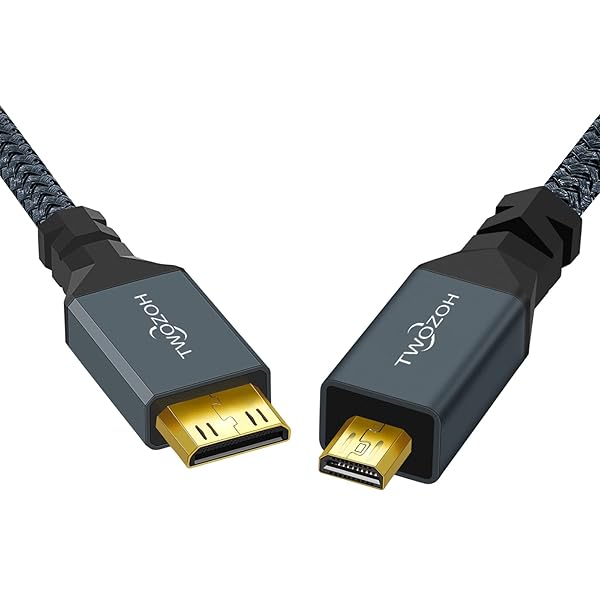Twozoh Twozoh Micro HDMI to Mini HDMI Cable - 3Ft, 4K/1080p Support, Type D to Type C, Perfect for 3D Devices - View 4 of 8