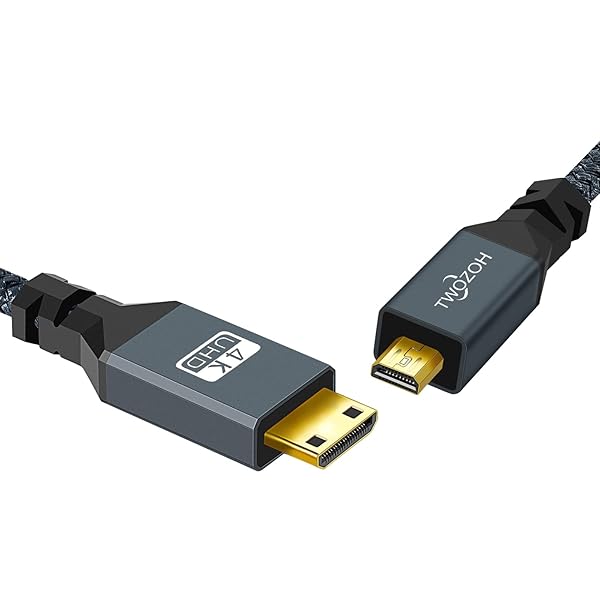 Twozoh Twozoh Micro HDMI to Mini HDMI Cable - 3Ft, 4K/1080p Support, Type D to Type C, Perfect for 3D Devices - View 5 of 8