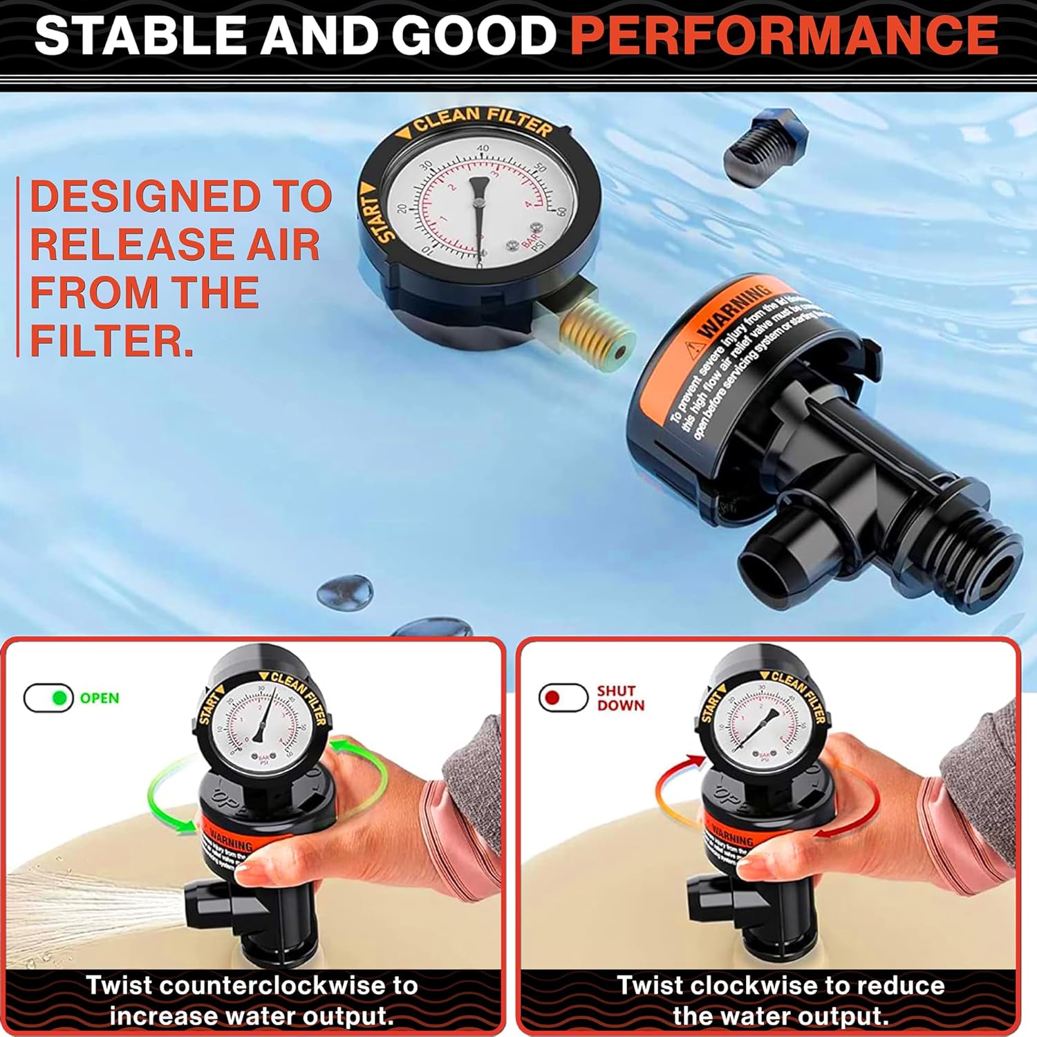 Swimables Swimables High Flow Air Relief Valve 98209803 Replacement for Pentair Filters 98209800 - View 5 of 7