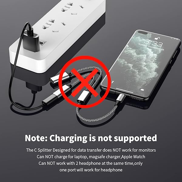 MOGOOD Buy MOGOOD USB C to Dual USB C Female Adapter - Durable, 2 Ports, 5V/0.9A Power Output, Not for Monitor or Charging - View 4 of 8