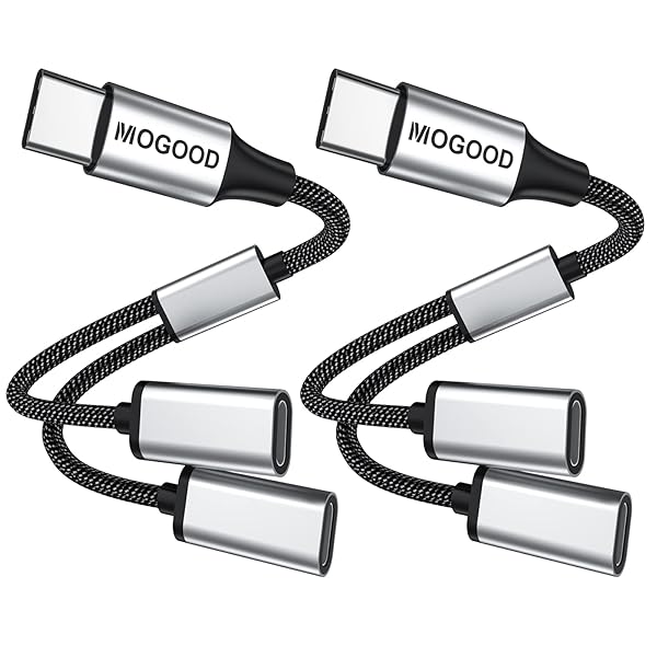 Buy MOGOOD USB C to Dual USB C Female Adapter - Durable, 2 Ports, 5V/0.9A Power Output, Not for Monitor or Charging