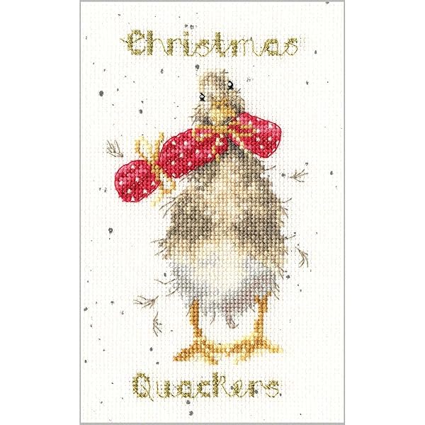 Bothy Threads Bothy Threads Cross Stitch Christmas Card Kit Christmas Quackers for Festive Crafting and Holiday Cheer