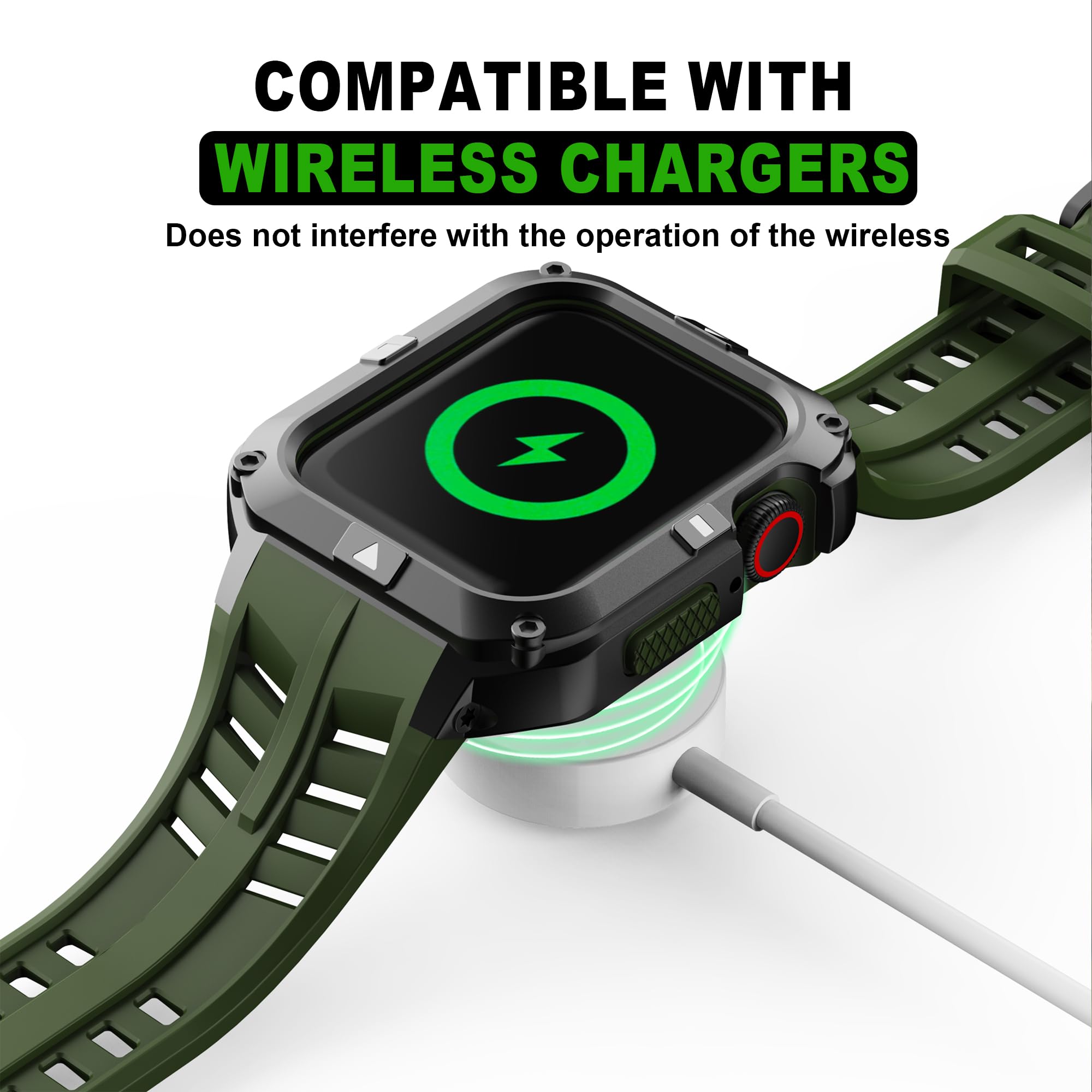 T-ENGINE T-ENGINE Metal Case for Apple Watch Series 7 8 9 45mm and SE Series 6 5 4 44mm One-Piece Design with TPU Band - View 3 of 6