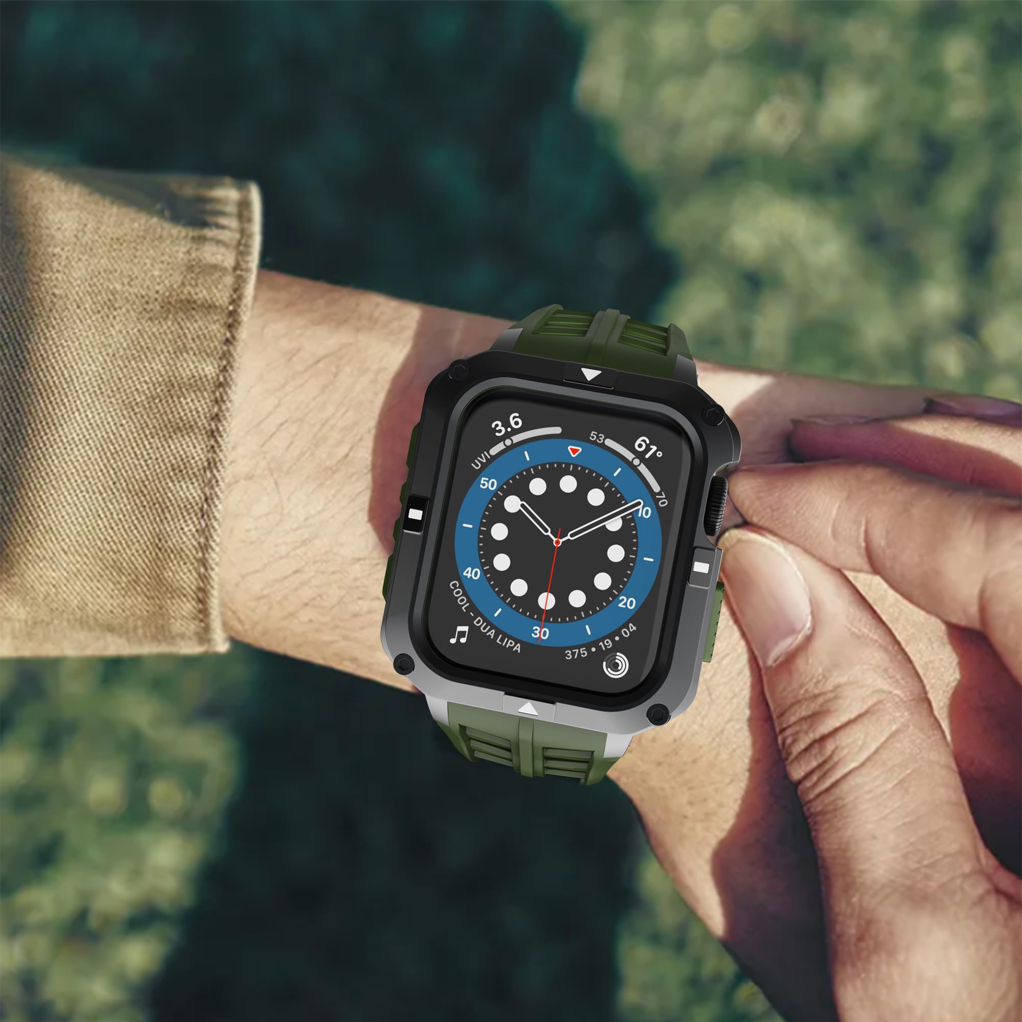 T-ENGINE T-ENGINE Metal Case for Apple Watch Series 7 8 9 45mm and SE Series 6 5 4 44mm One-Piece Design with TPU Band - View 4 of 6