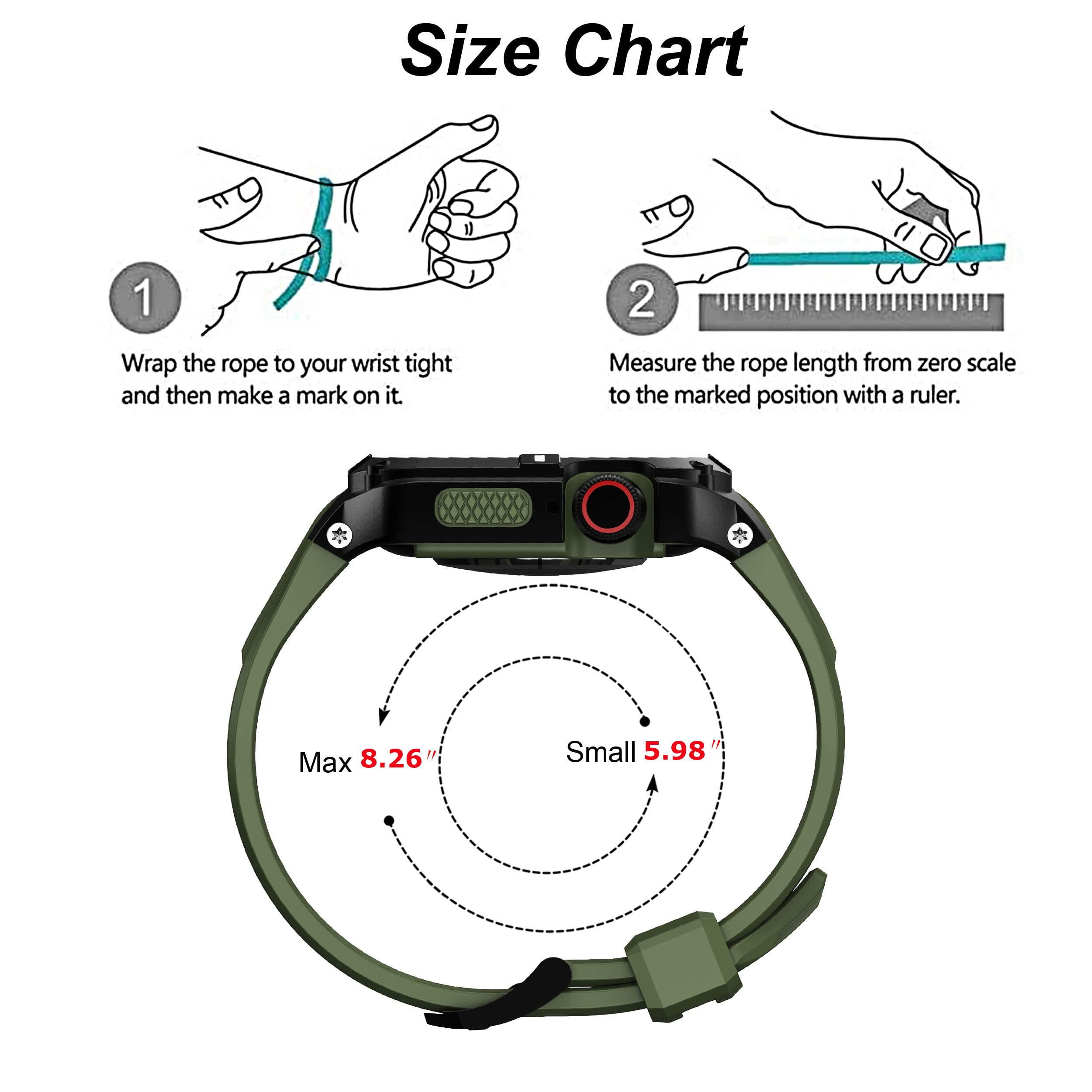 T-ENGINE T-ENGINE Metal Case for Apple Watch Series 7 8 9 45mm and SE Series 6 5 4 44mm One-Piece Design with TPU Band - View 5 of 6