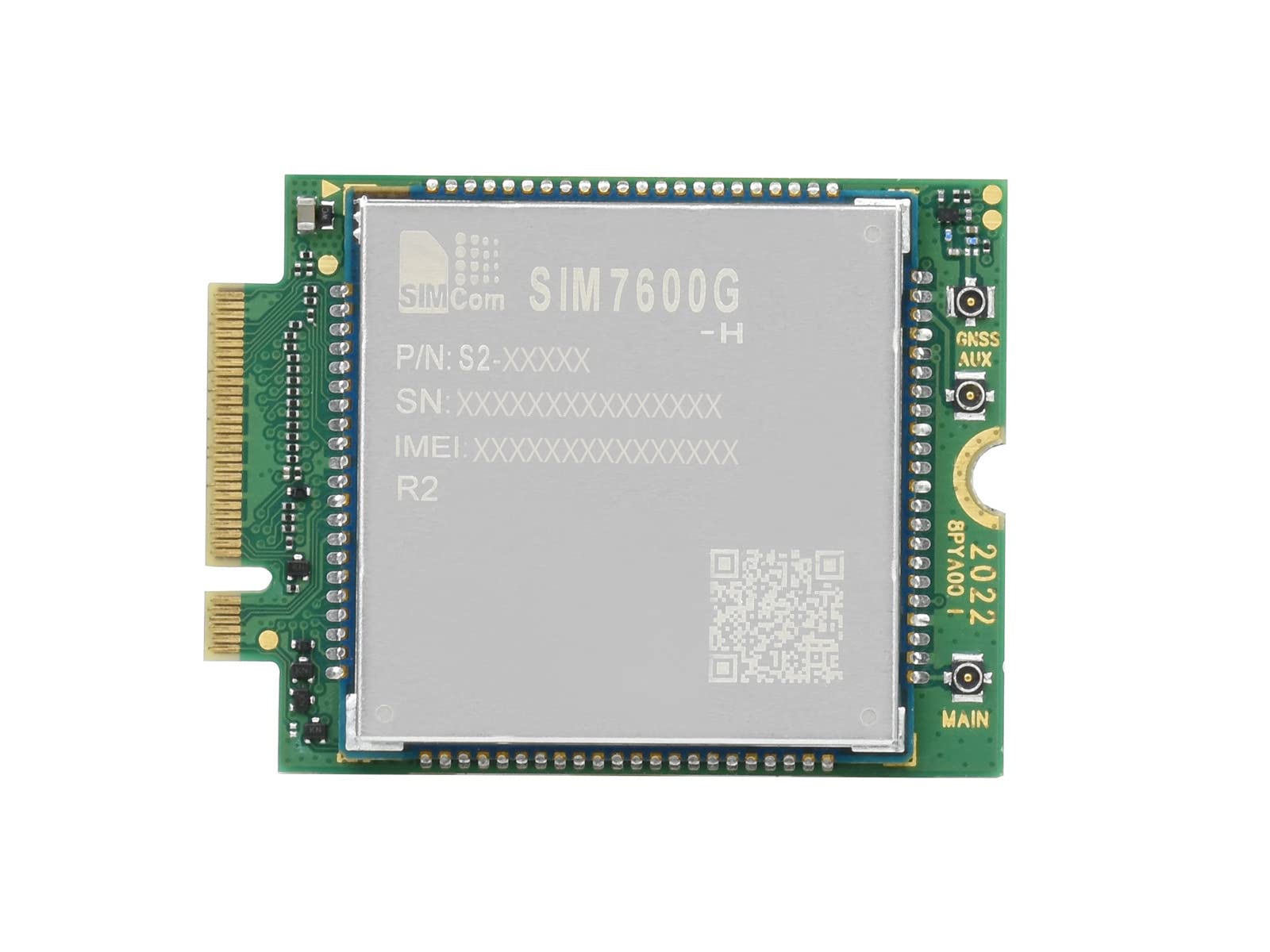 waveshare Waveshare SIM7600G-H-M2 4G LTE Cat-4 Module with GNSS Global Coverage M.2 B Key Connector for LTE TDD FDD HSPA GSM GPRS Edge
