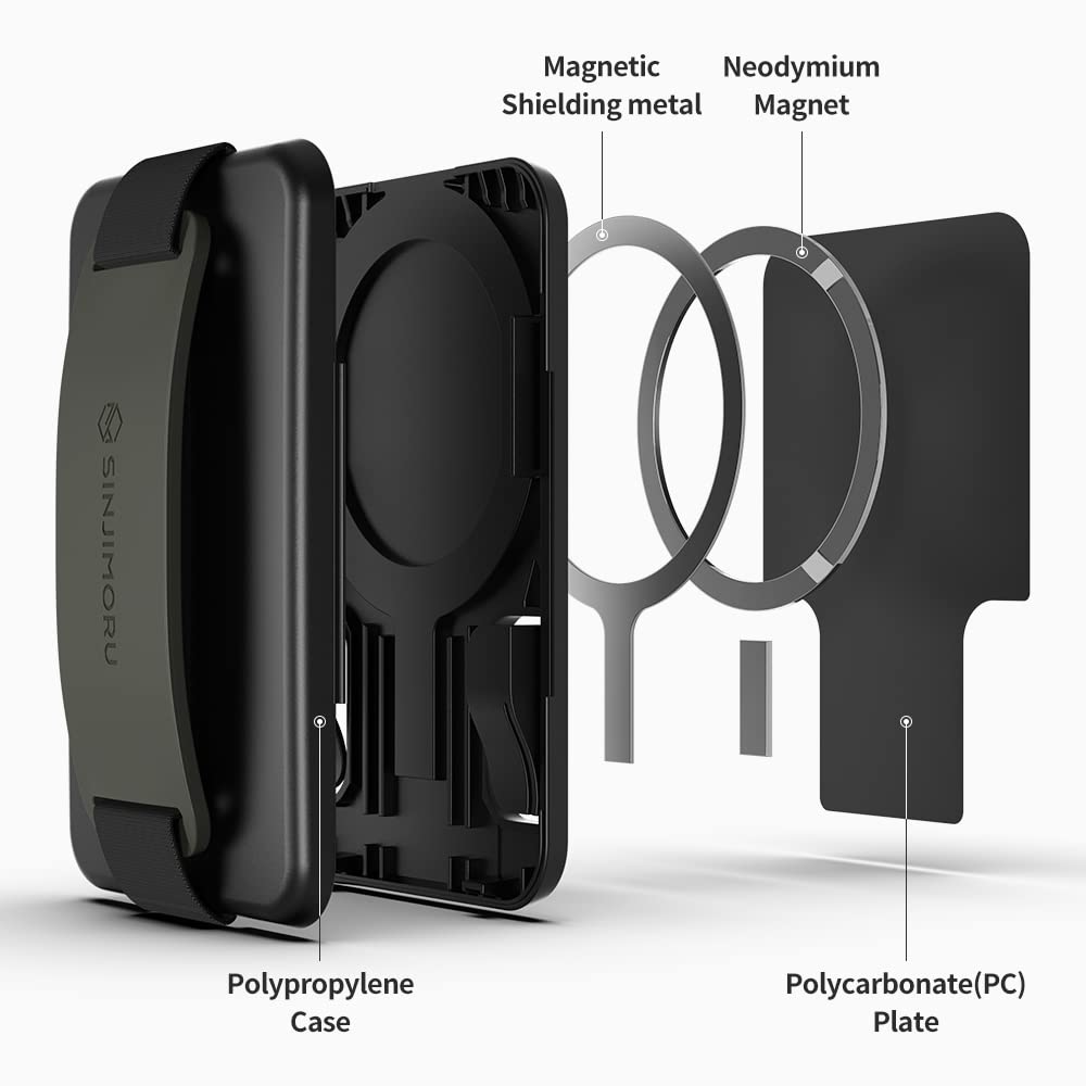 Sinjimoru Sinjimoru MagSafe Wallet: Secure Magnetic Card Holder & Stand for iPhone 16/15/14/13/12 - M-Card Zip Blue - View 8 of 8