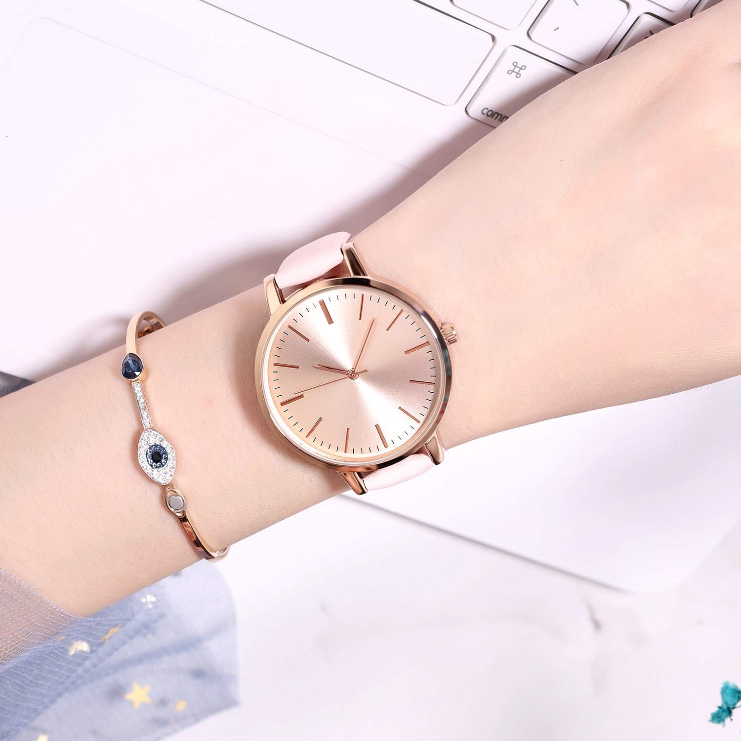 KIMOMT KIMOMT Women's Luxury Quartz Watches Waterproof Leather Band Fashion Wristwatch for Ladies - View 3 of 8