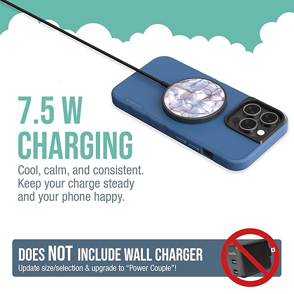 Smartish Smartish Magnetic Wireless Charger Compatible with MagSafe - Charge Dinghy - 7.5W Fast Charging for iPhone 14/13/12 Series/AirPod 3 [USB-C & USB-A] Compatible with Stands & Mounts - Freshly Baked - View 4 of 8