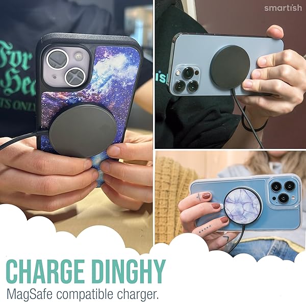 Smartish Smartish Magnetic Wireless Charger Compatible with MagSafe - Charge Dinghy - 7.5W Fast Charging for iPhone 14/13/12 Series/AirPod 3 [USB-C & USB-A] Compatible with Stands & Mounts - Freshly Baked - View 8 of 8