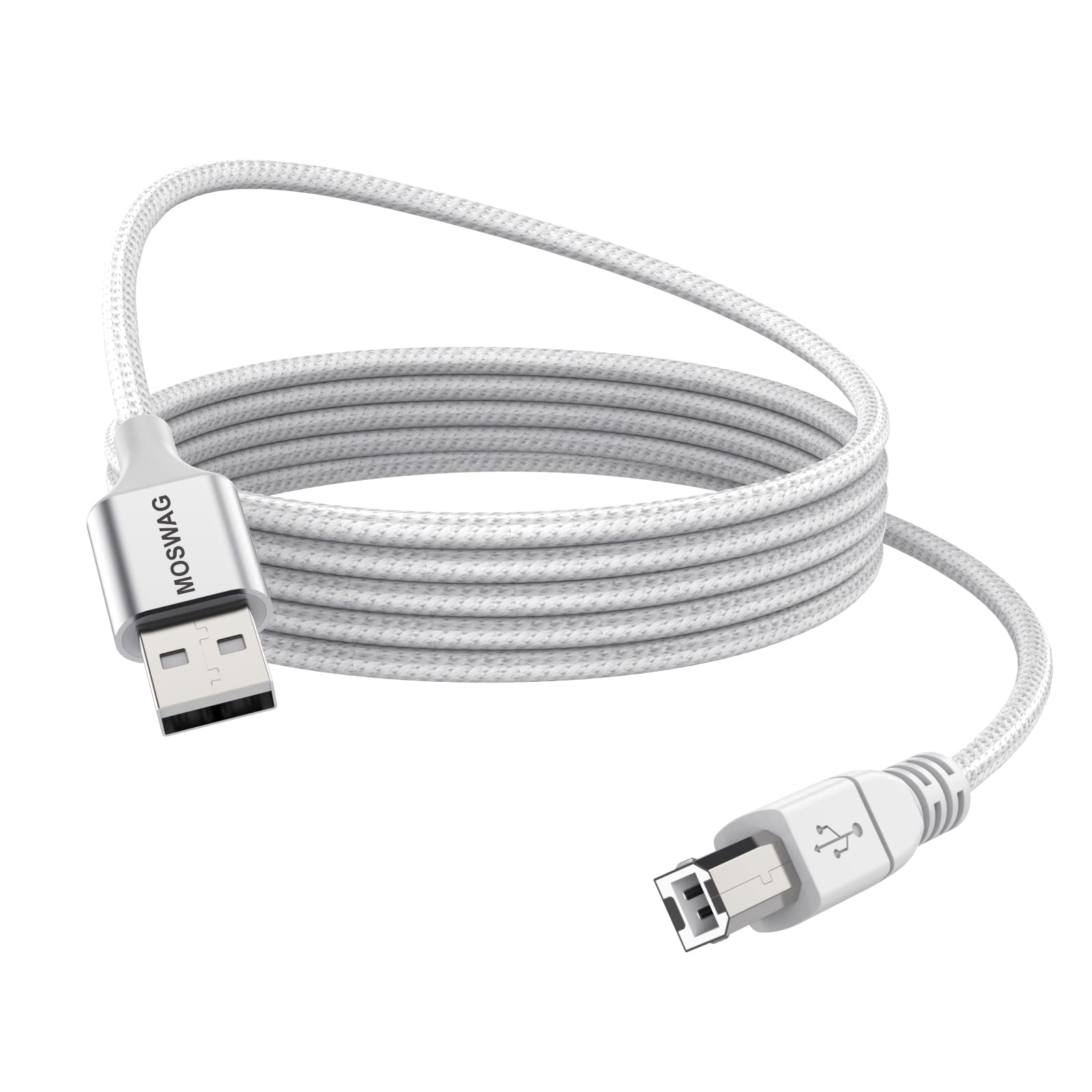 MOSWAG 3.28FT USB Printer Cable Type A to B High Speed Durable Cord Compatible with HP Canon Dell Epson Lexmark Xerox Brother Samsung