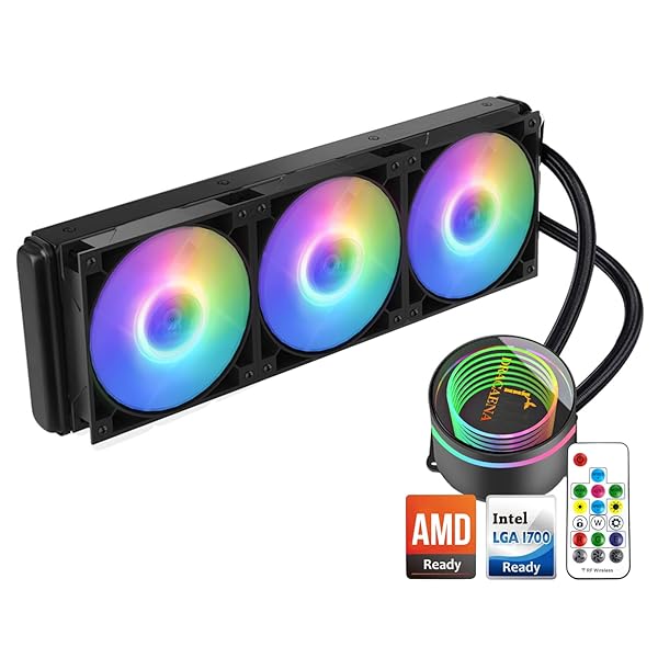 greenDracaena Dracaena AIO CPU Cooler: 360mm ARGB, Quiet Fans, AMD/Intel Compatible, Leakproof Tech