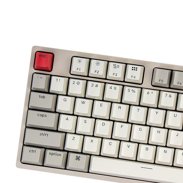Keychron Keychron C2 Hot-Swappable Mechanical Keyboard: Mac & Windows Compatible, Red Switch, Retro Keycaps, USB-C - View 7 of 9