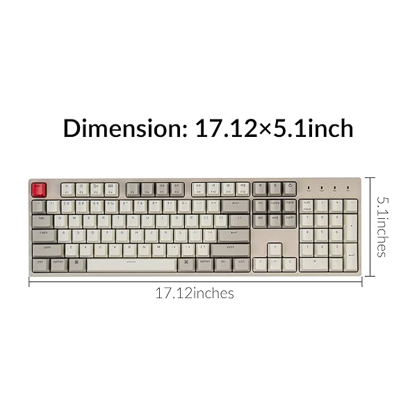 Keychron Keychron C2 Hot-Swappable Mechanical Keyboard: Mac & Windows Compatible, Red Switch, Retro Keycaps, USB-C - View 8 of 9