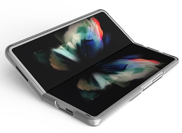 Nakedcellphone Galaxy Z Fold 3 5G Case with Clip & Holster - Slim Hard Cover & Stand Combo in Pearl White - View 11 of 11