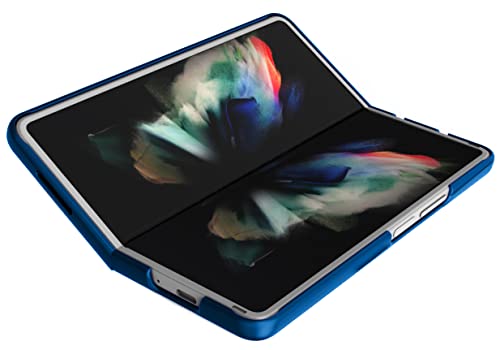 Nakedcellphone Galaxy Z Fold 3 5G Case with Clip & Holster - Slim Hard Cover & Stand Combo in Cobalt Blue - View 10 of 10