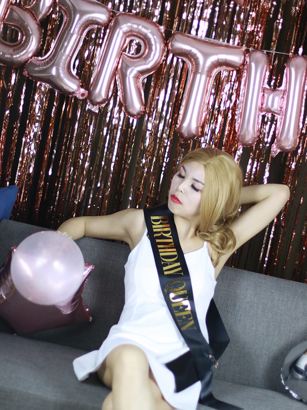 Docooniver Docooniver 6pcs Black Blank Sashes for Pageants Senior 2024 Prom Queen Custom Personalized Satin Sashes - View 5 of 6