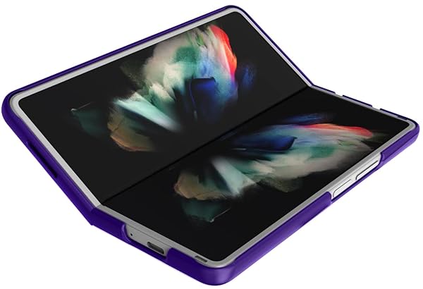 Nakedcellphone Galaxy Z Fold 3 Case with Clip & Holster - Slim Hard Cover & Stand Combo in Purple | Nakedcellphone - View 11 of 11