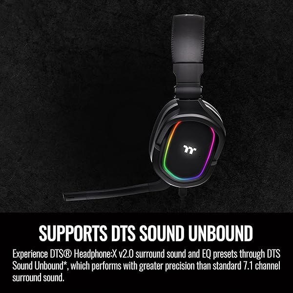 Thermaltake Thermaltake Argent H5 RGB 7.1 Gaming Headset: Hi-Res 50mm Drivers for PC, Xbox, PS4, Mac & More - View 5 of 10