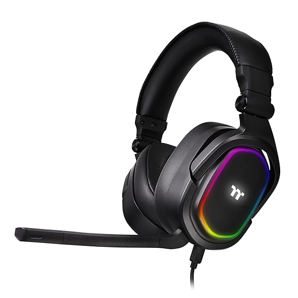 Thermaltake Thermaltake Argent H5 RGB 7.1 Gaming Headset: Hi-Res 50mm Drivers for PC, Xbox, PS4, Mac & More - View 3 of 10