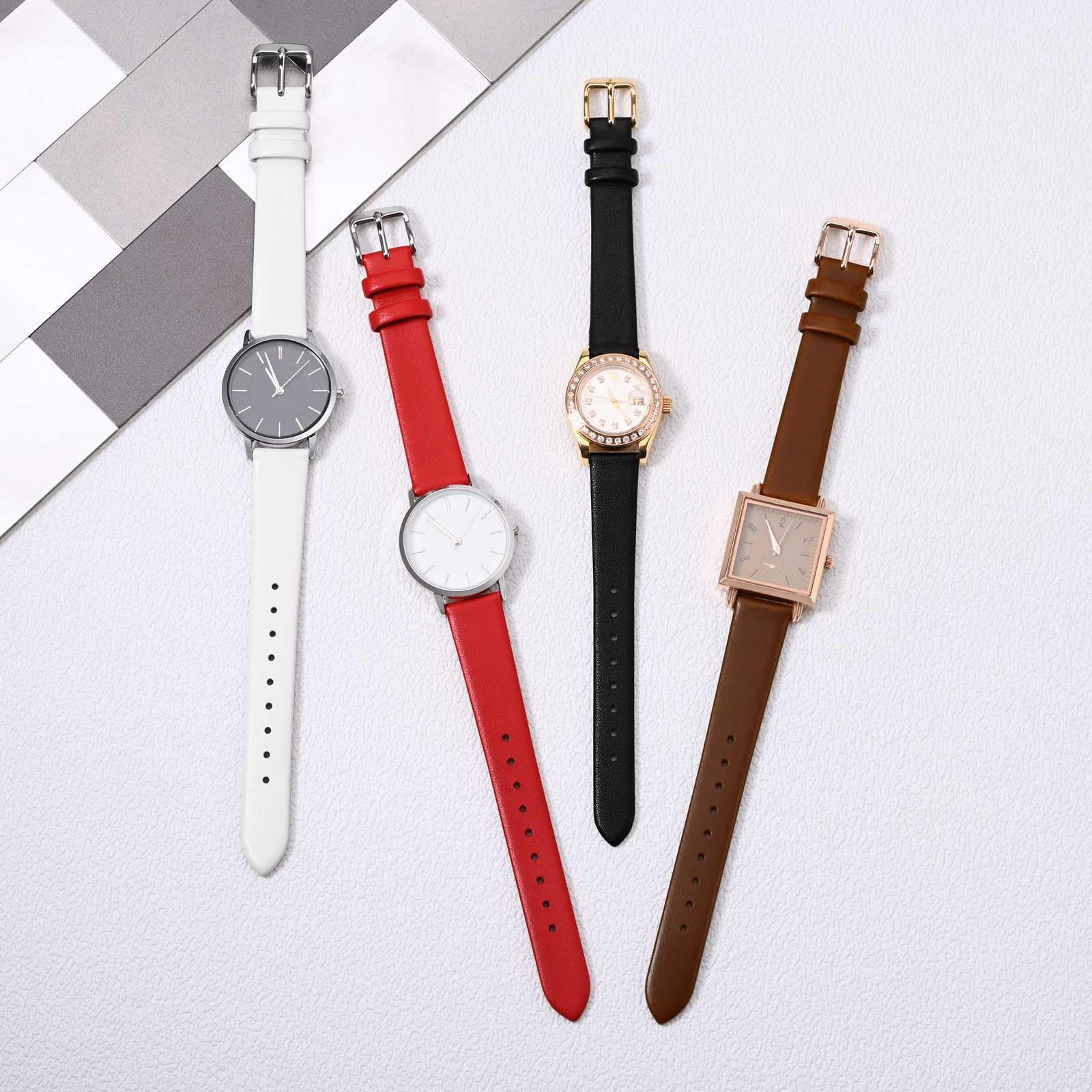 WOCCI WOCCI 8mm Elegant Genuine Leather Watch Band with Rose Gold Buckle in Caramel Brown Replacement Strap - View 9 of 9