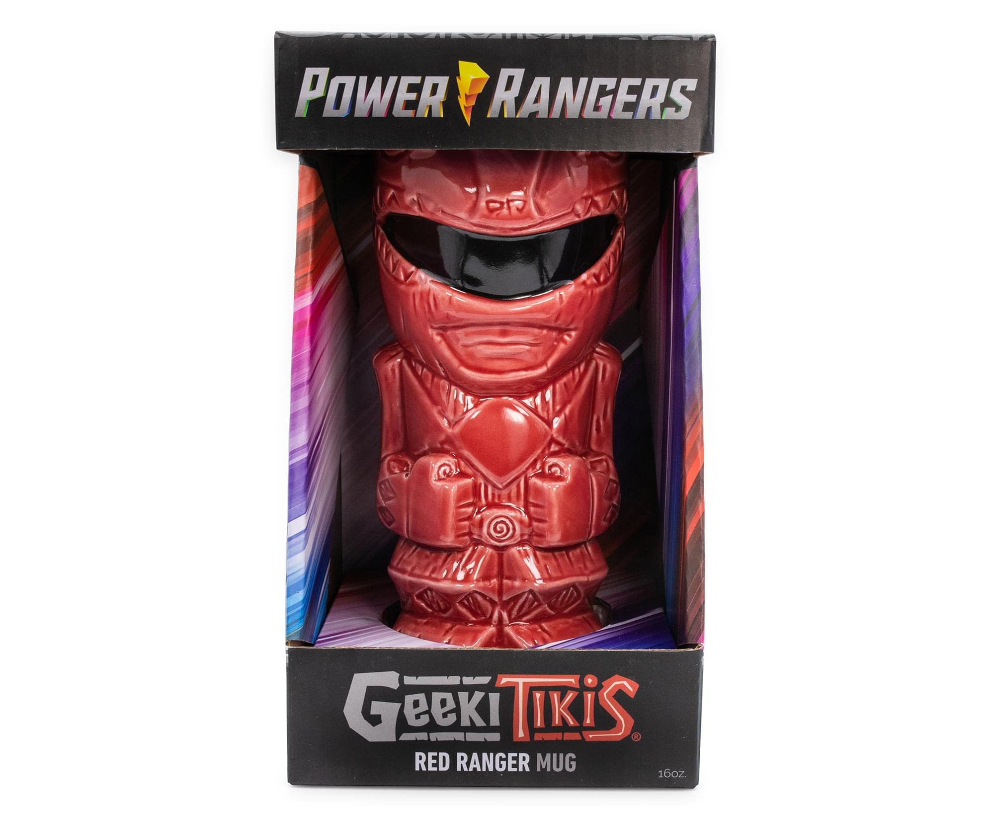 Power Rangers Power Rangers Geeki Tikis Red Ranger Ceramic Mug 16 Ounces Tropical Drinkware for Home Barware Gifts and Collectibles - View 3 of 7