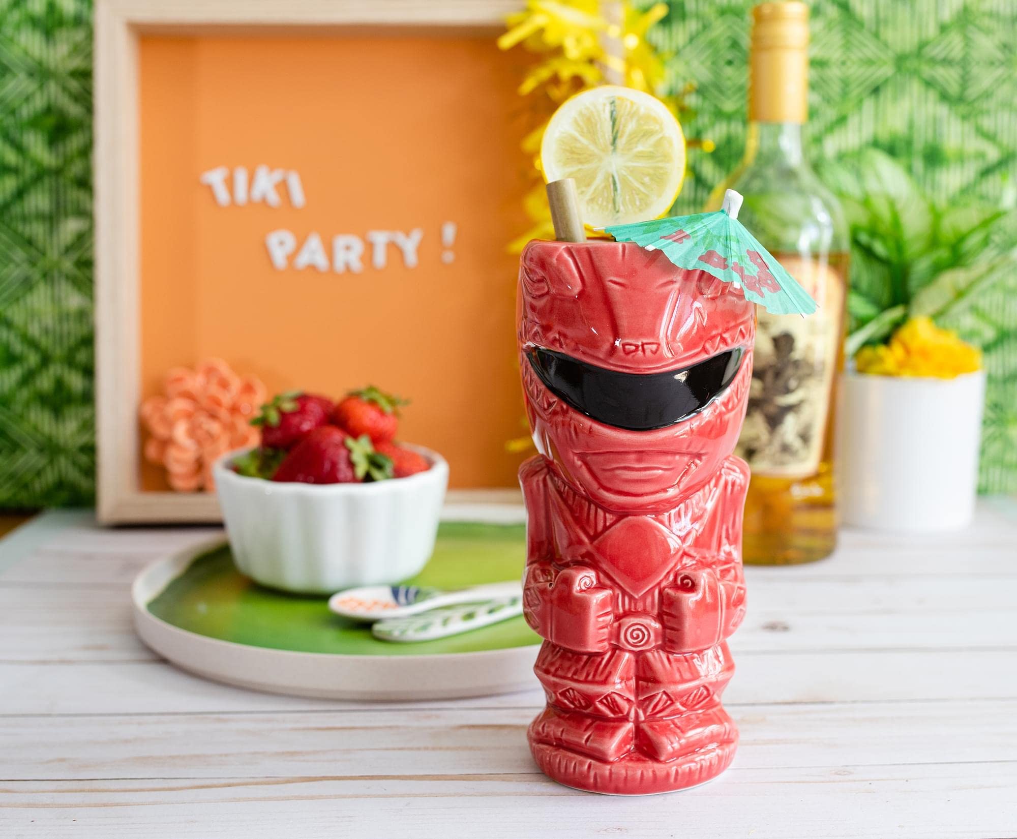 Power Rangers Power Rangers Geeki Tikis Red Ranger Ceramic Mug 16 Ounces Tropical Drinkware for Home Barware Gifts and Collectibles - View 5 of 7
