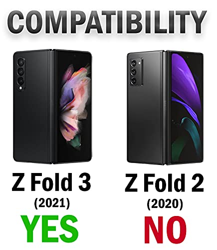 Nakedcellphone Galaxy Z Fold 3 5G Case with Clip & Holster - Slim Hard Cover & Stand Combo in Red | Nakedcellphone - View 9 of 11