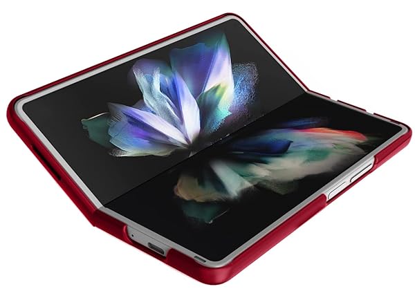 Nakedcellphone Galaxy Z Fold 3 5G Case with Clip & Holster - Slim Hard Cover & Stand Combo in Red | Nakedcellphone - View 11 of 11