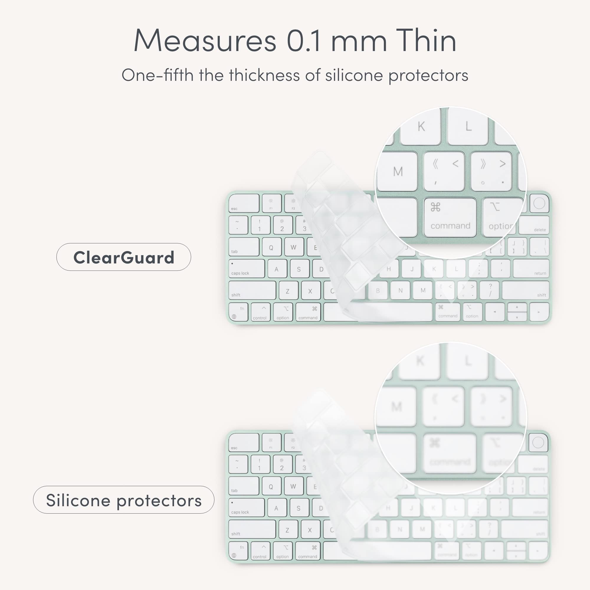 Moshi Moshi ClearGuard Keyboard Protector for Magic Keyboard 2021 Compatible with iMac 24 inch Thin Washable Reusable Non Toxic - View 4 of 7