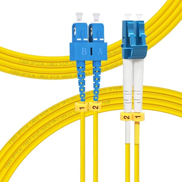 FLYPRO Fiber 5M OS2 SC to LC Patch Cable Single Mode Duplex 9/125um LSZH 5Meter 1G 10G Fiber Optic Cord