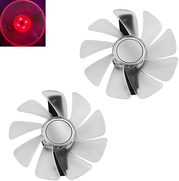 inRobert inRobert CF1015H12D GPU Fan Replacement for Sapphire Radeon Nitro RX 590 Graphics Card 2pcs White Fan with Red Light